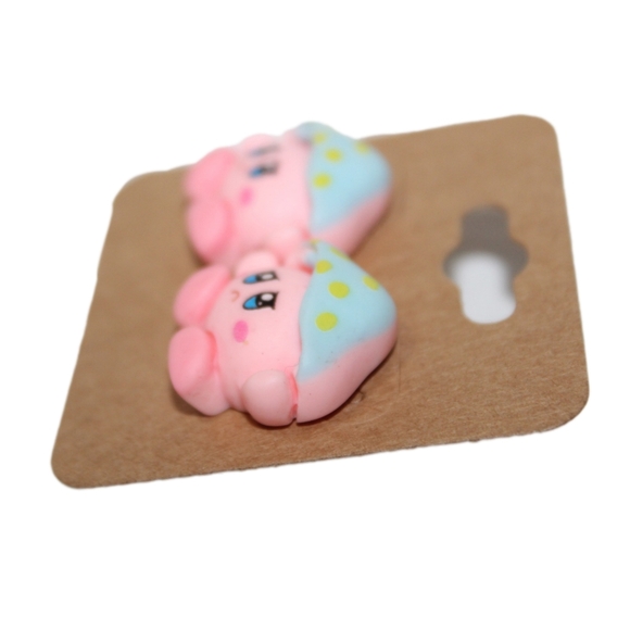 Kirby Inspired Mushroom Earrings - Picture 4 of 8